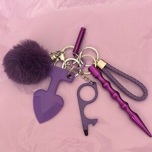 Purple self defense safety  Keychain Set